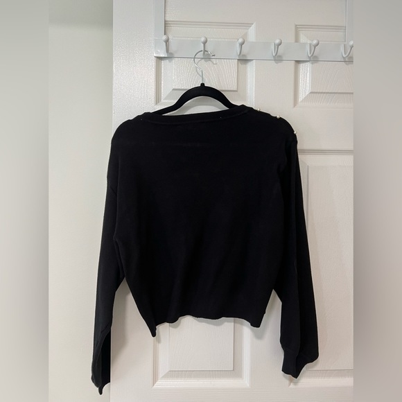 ZARA Pearl Knitted Sweater - Black - Sz S - Picture 3 of 3